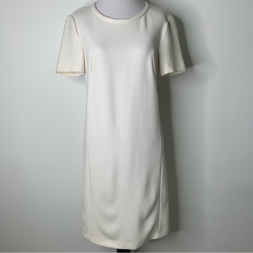 Blumarine Women's White Short Sleeve Midi Shift Dress Size 38 IT / 2 US
